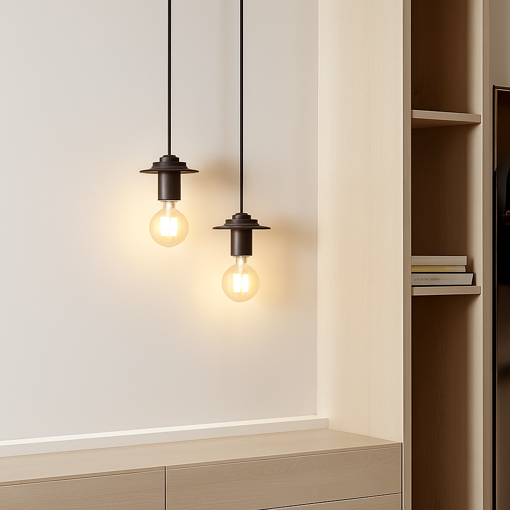 suspension moderne en bois pour bar