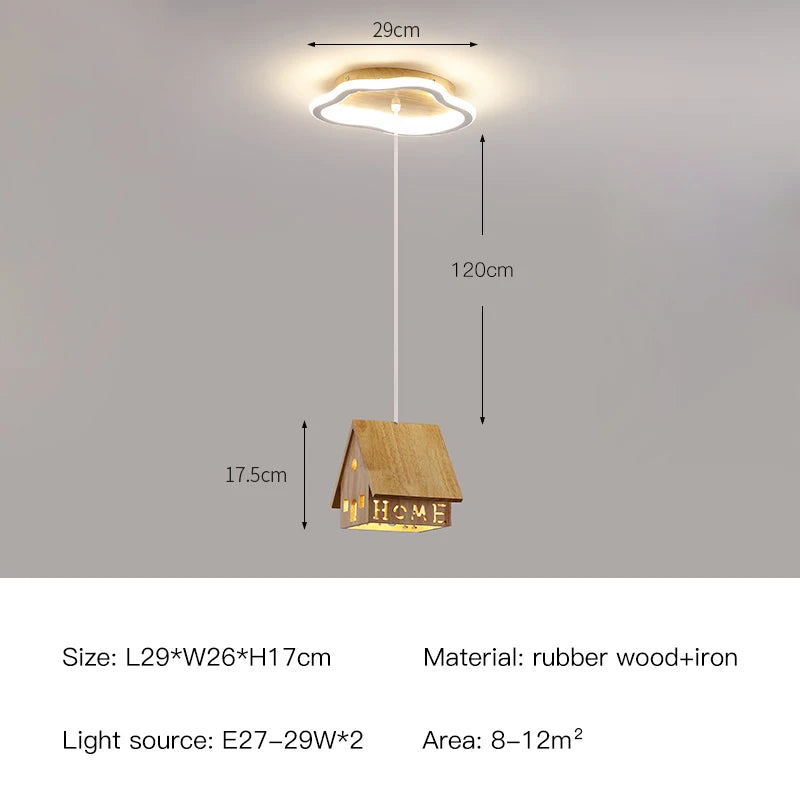 suspension moderne en bois pour décoration créative chambre enfant