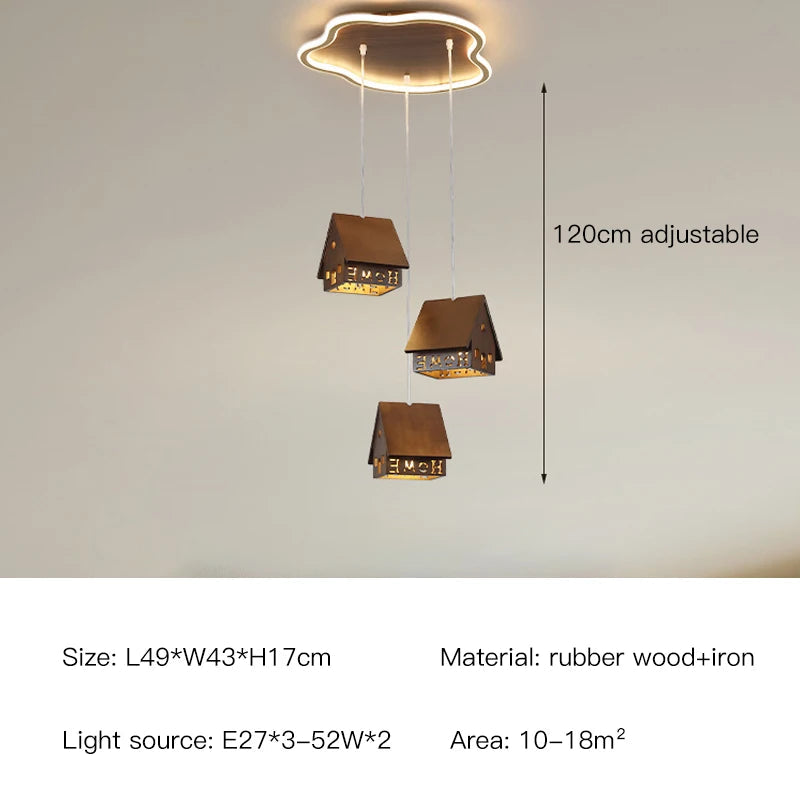 suspension moderne en bois pour décoration créative chambre enfant