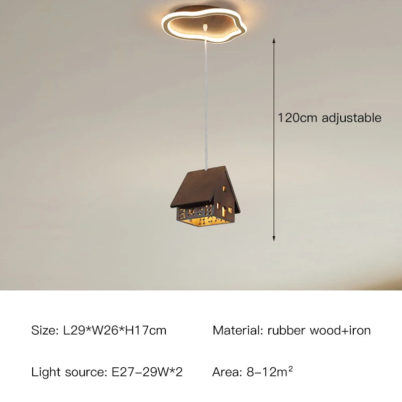 suspension moderne en bois pour décoration créative chambre enfant