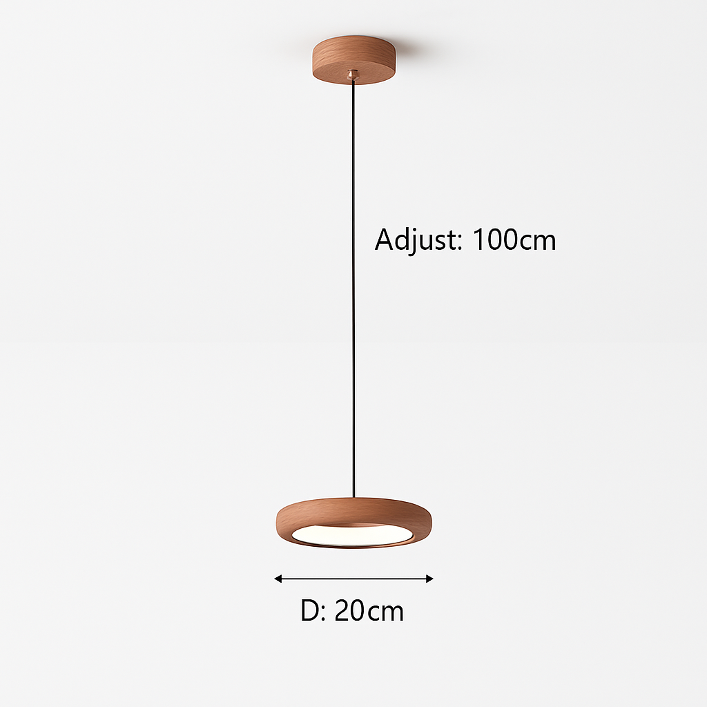 suspension moderne en bois à trois têtes minimaliste
