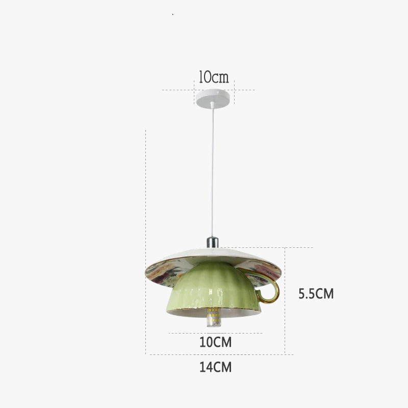 suspension moderne en céramique led théière pour cuisine