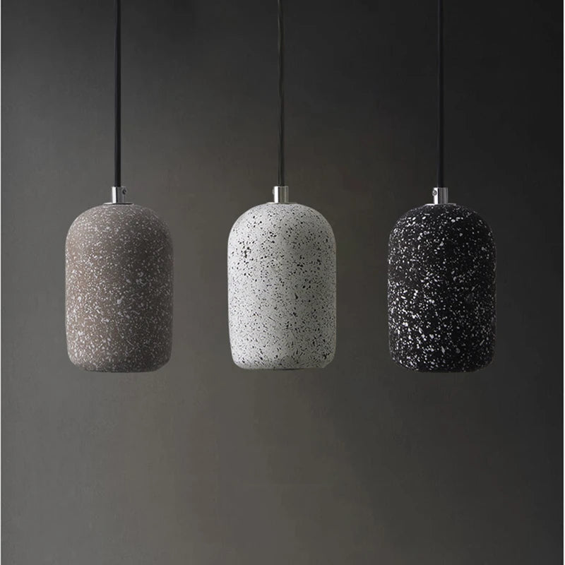 suspension moderne en ciment industriel led nordique