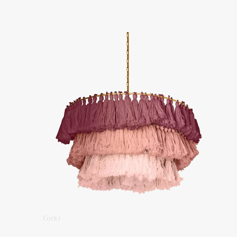 suspension moderne en coton avec pampilles design nordique artistique