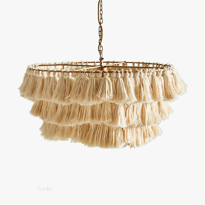 suspension moderne en coton avec pampilles design nordique artistique