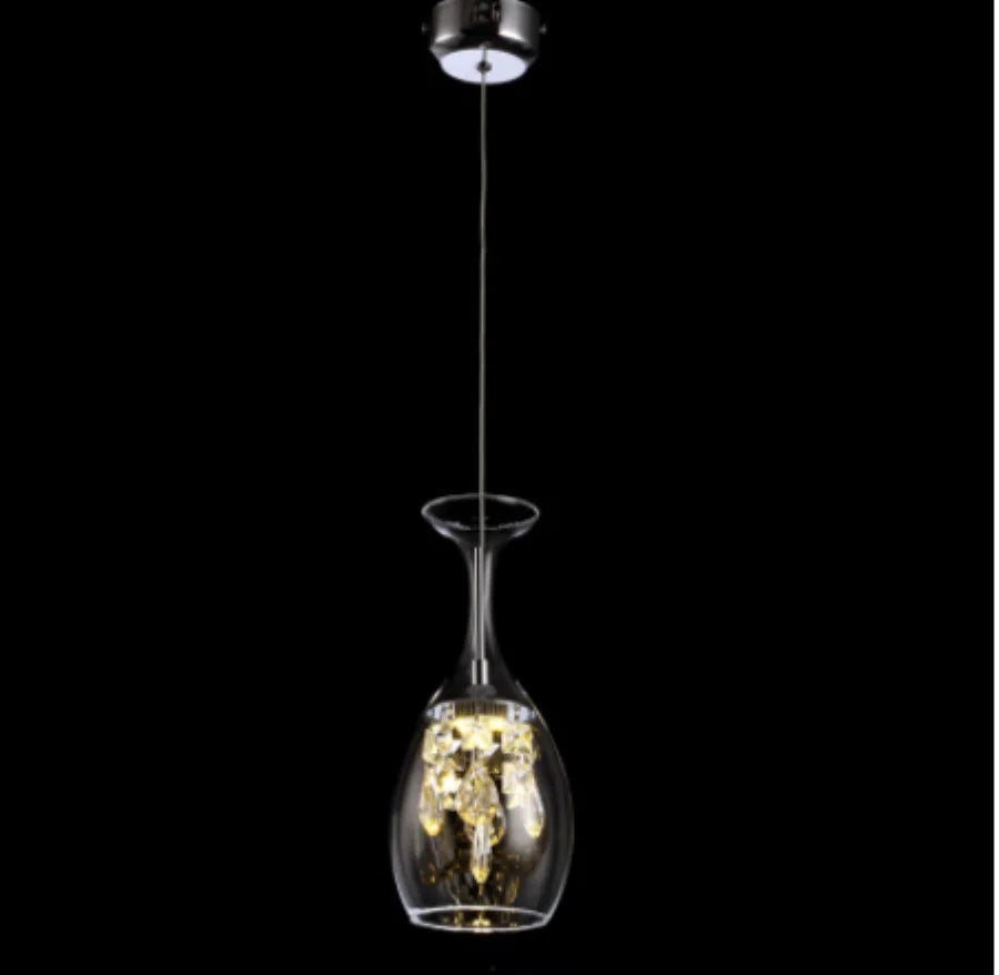 suspension moderne en cristal avec abat-jour en verre pour éclairage décoratif