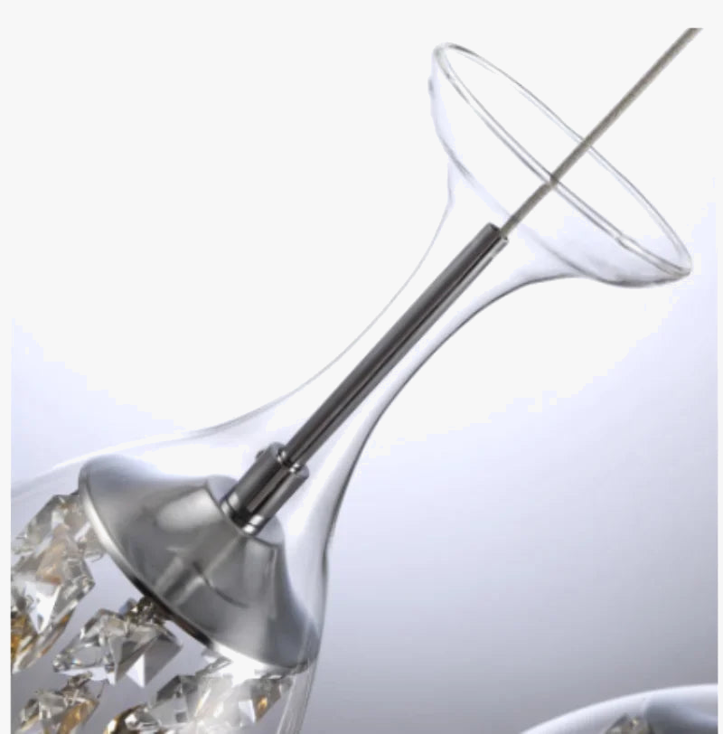 suspension moderne en cristal avec abat-jour en verre pour éclairage décoratif