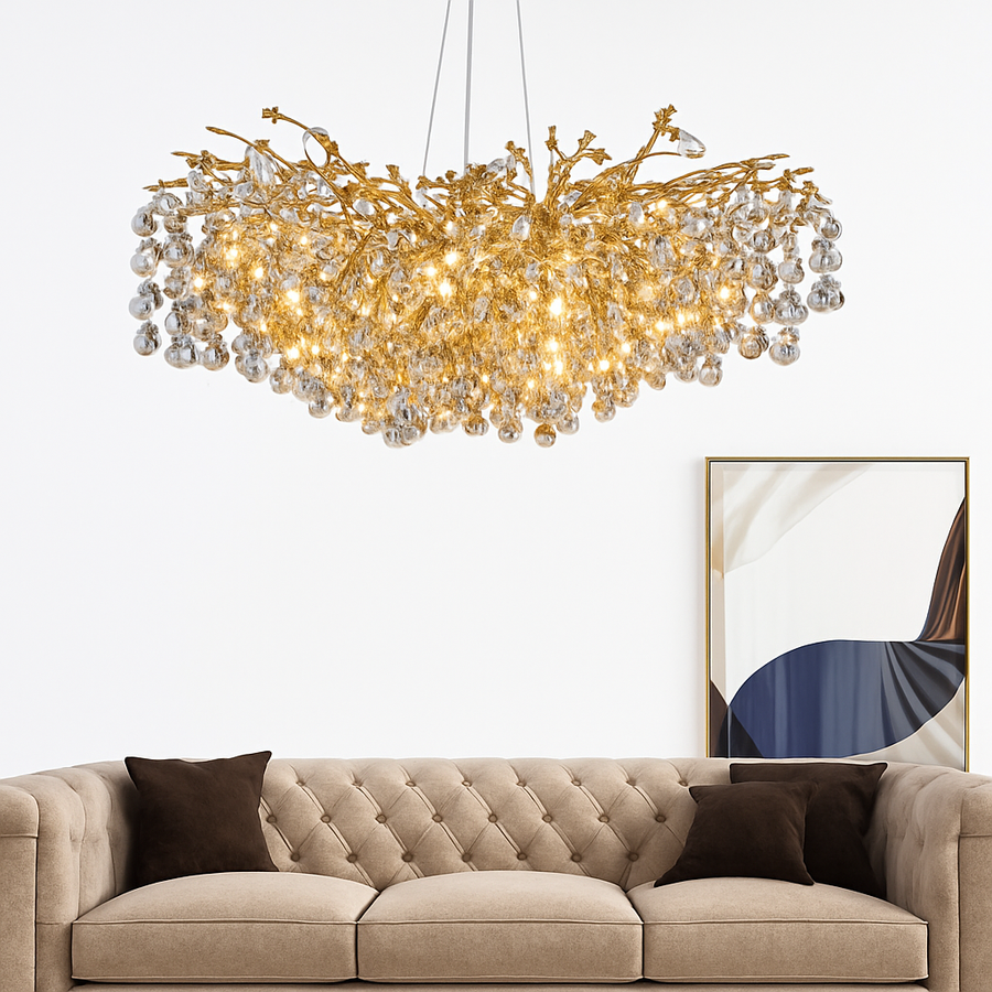 suspension moderne en cristal pour décoration intérieure élégante
