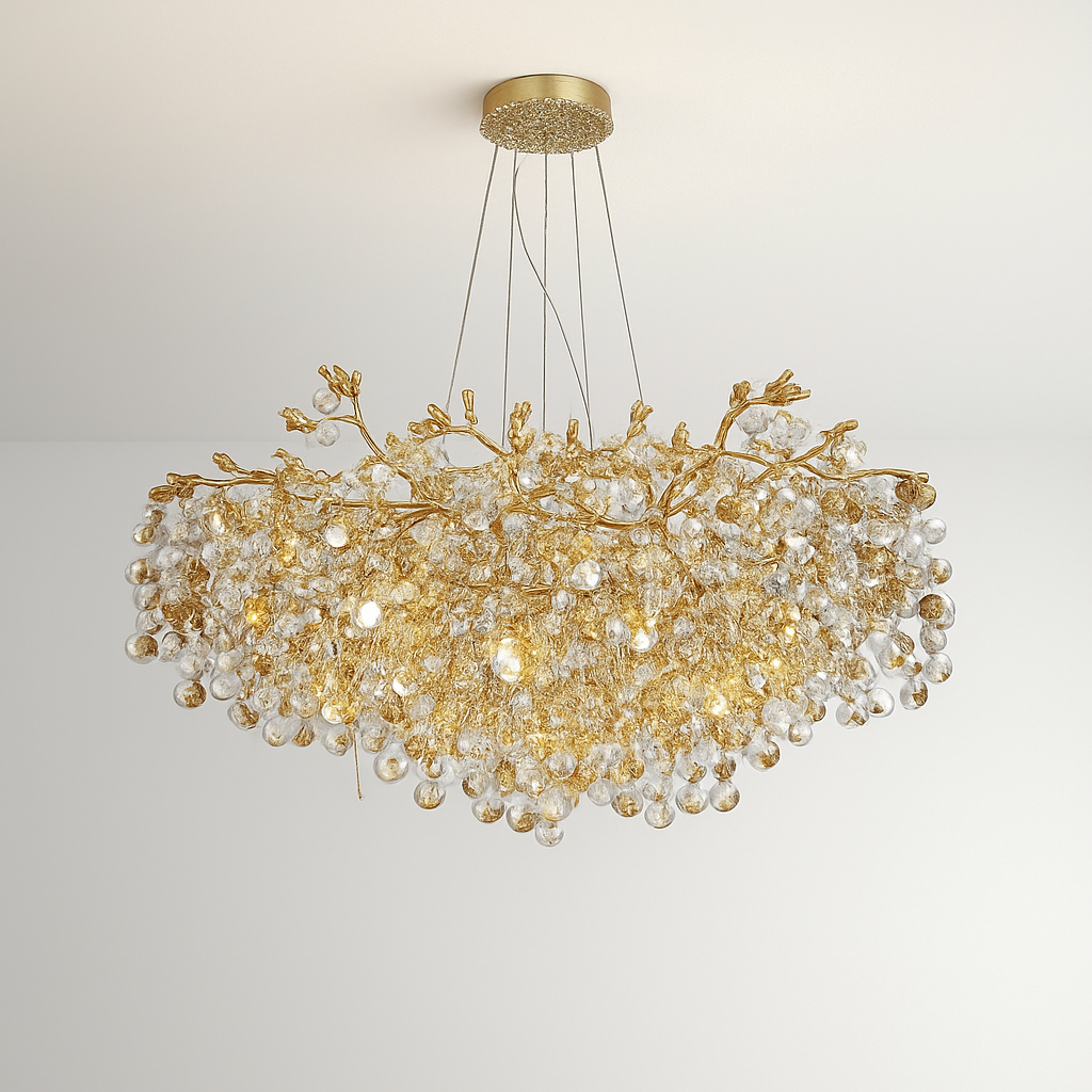 suspension moderne en cristal pour décoration intérieure élégante