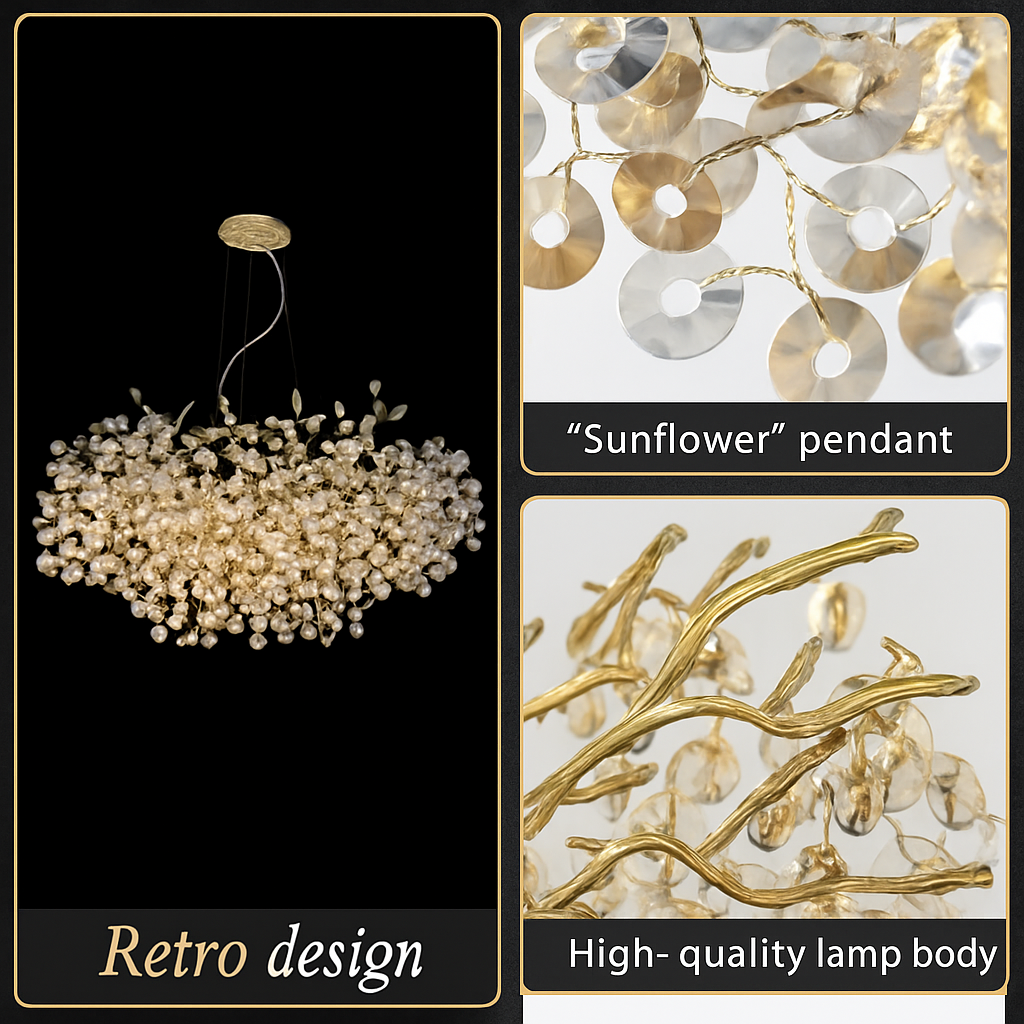 suspension moderne en cristal pour décoration intérieure élégante