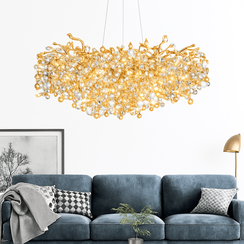 suspension moderne en cristal pour décoration intérieure élégante