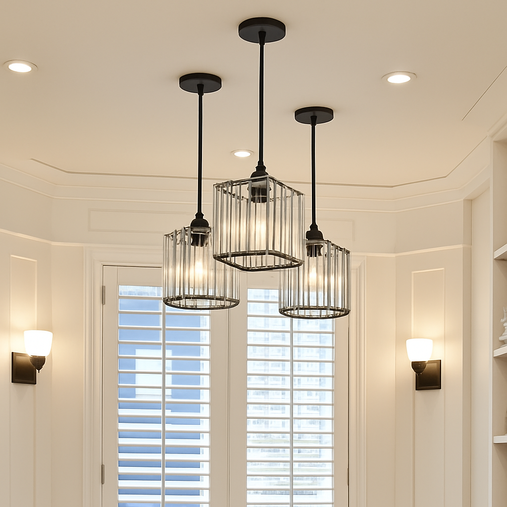 suspension moderne en cristal pour décoration intérieure élégante