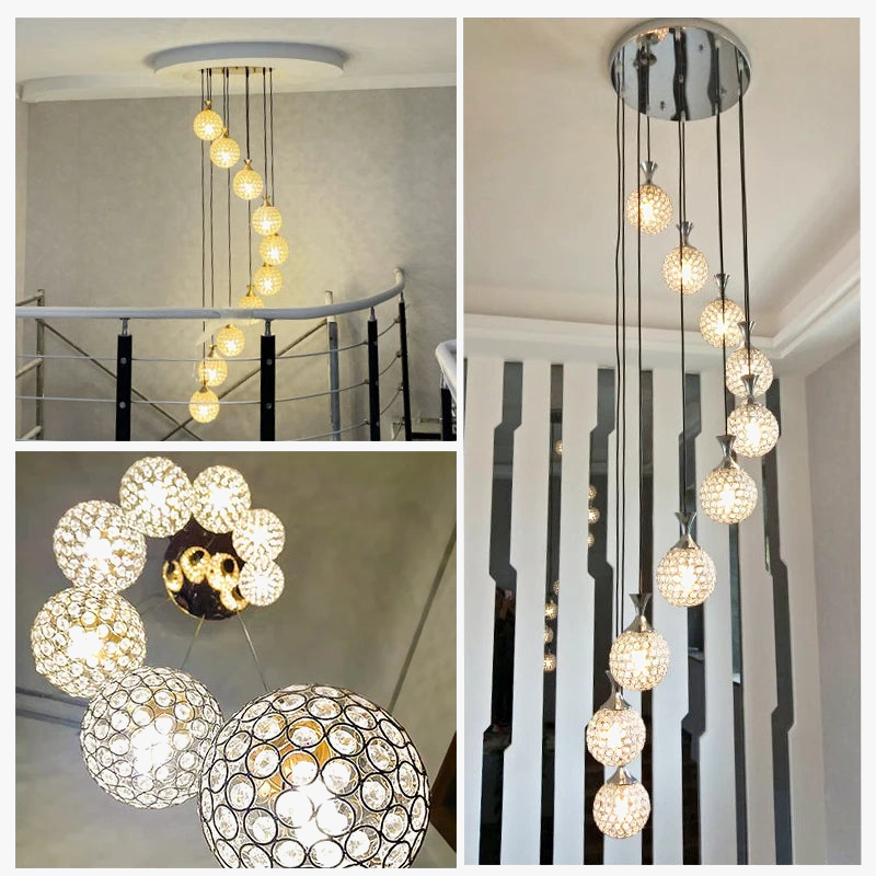 suspension moderne en cristal pour intérieur élégant