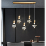suspension moderne en cristal réglable pour intérieur élégant