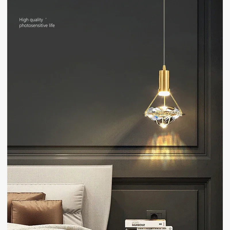 suspension moderne en cristal réglable pour intérieur élégant