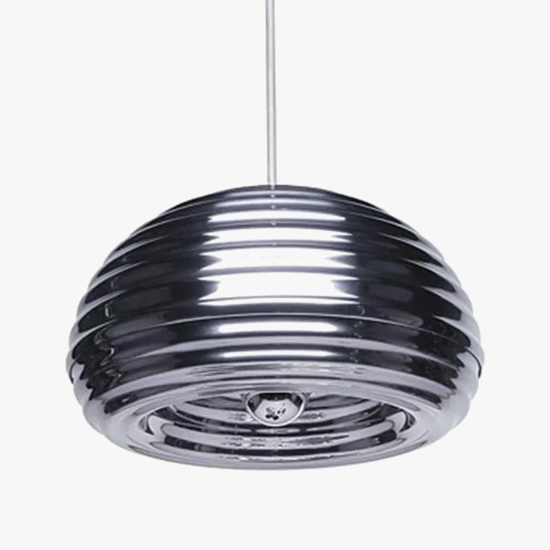 suspension moderne en demi-cercle design métal rayé pour intérieur élégant