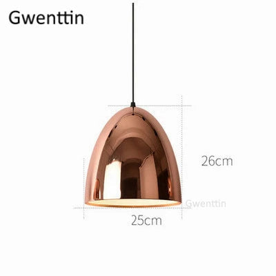 suspension moderne en fer et cuivre avec miroir à led