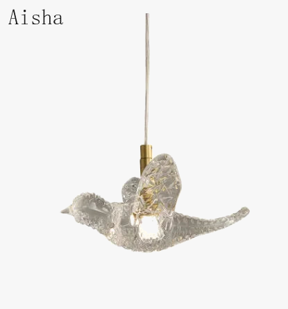 suspension moderne en forme d'oiseau en cuivre et acrylique décoratif