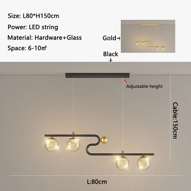 suspension moderne en forme de boule de verre décorative