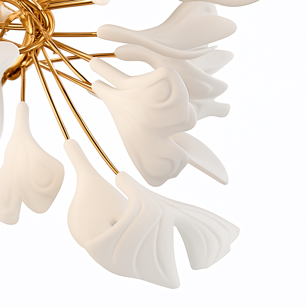 suspension moderne en forme de feuilles d'acrylique avec cordon réglable