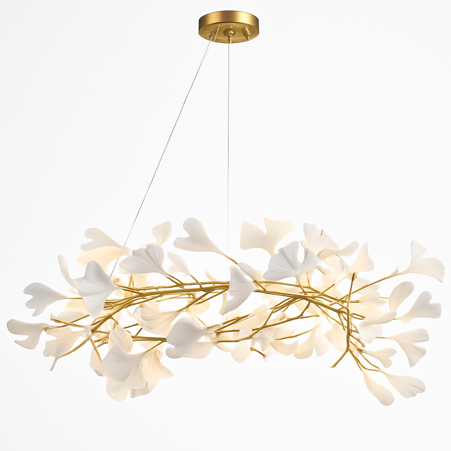 suspension moderne en forme de feuilles d'acrylique avec cordon réglable