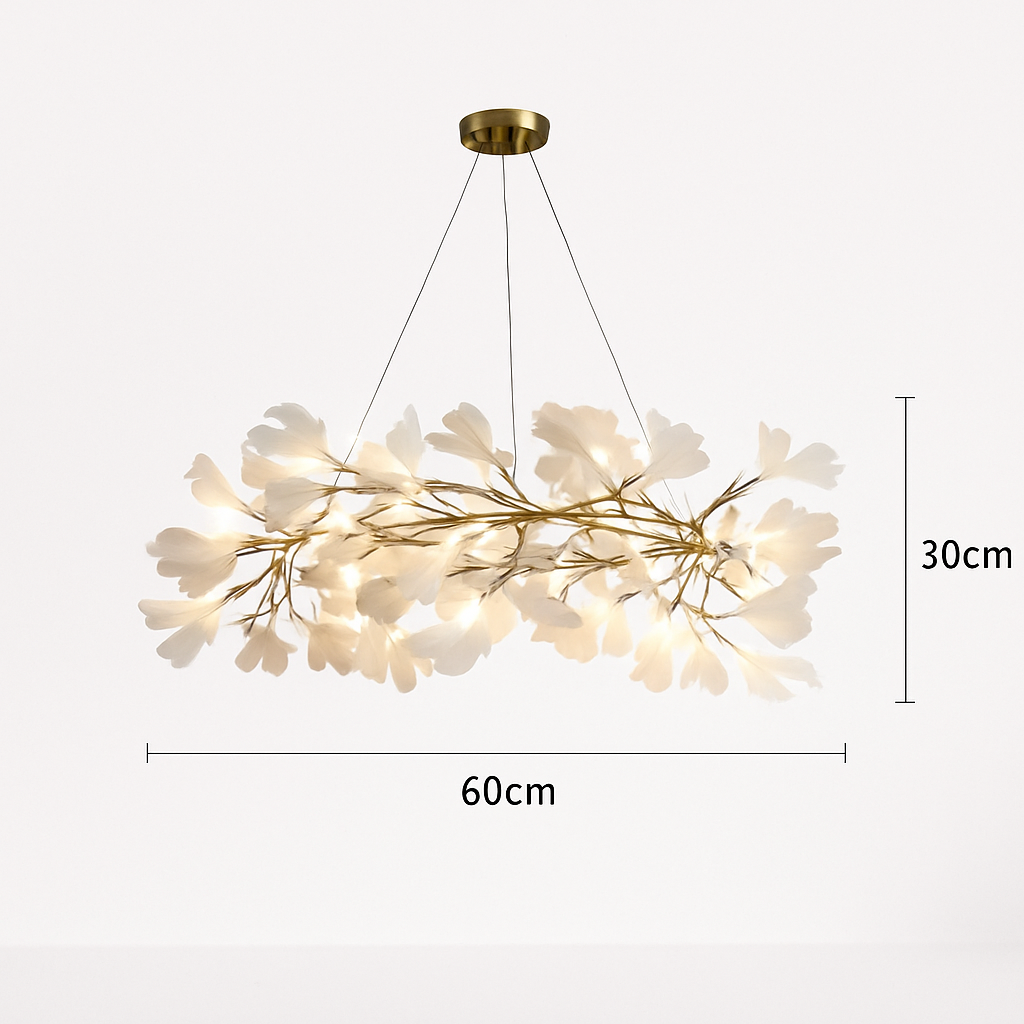suspension moderne en forme de feuilles d'acrylique avec cordon réglable