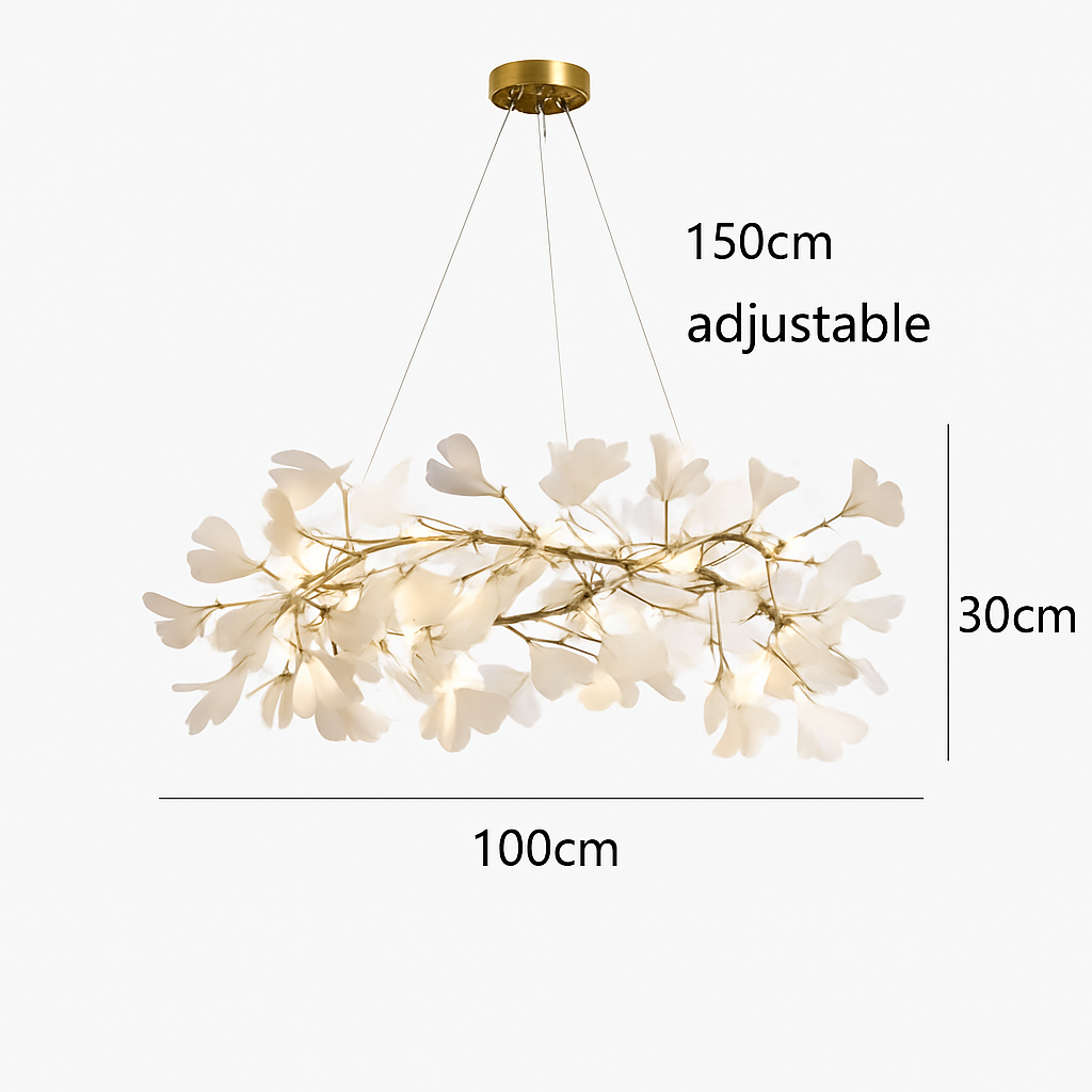 suspension moderne en forme de feuilles d'acrylique avec cordon réglable