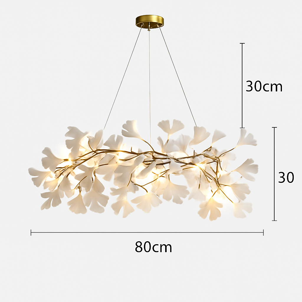 suspension moderne en forme de feuilles d'acrylique avec cordon réglable