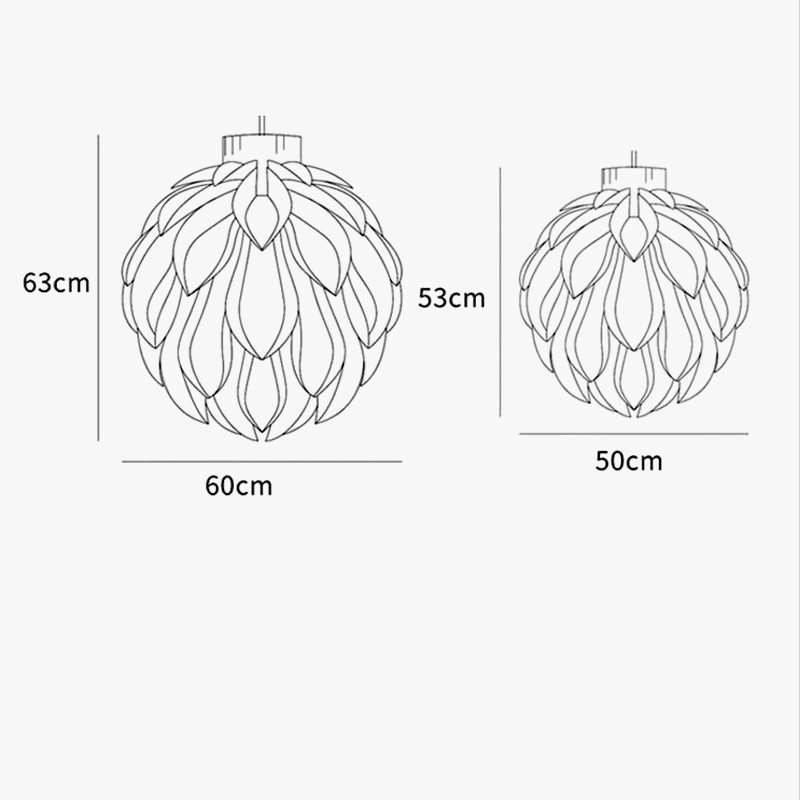 suspension moderne en forme de pomme de pin pour décoration créative