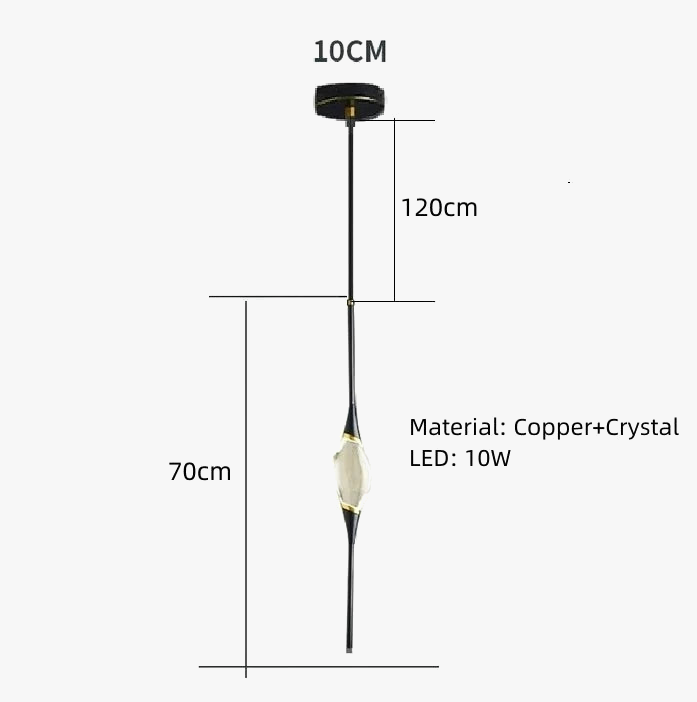 suspension moderne en laiton et cristal pour décoration intérieure design