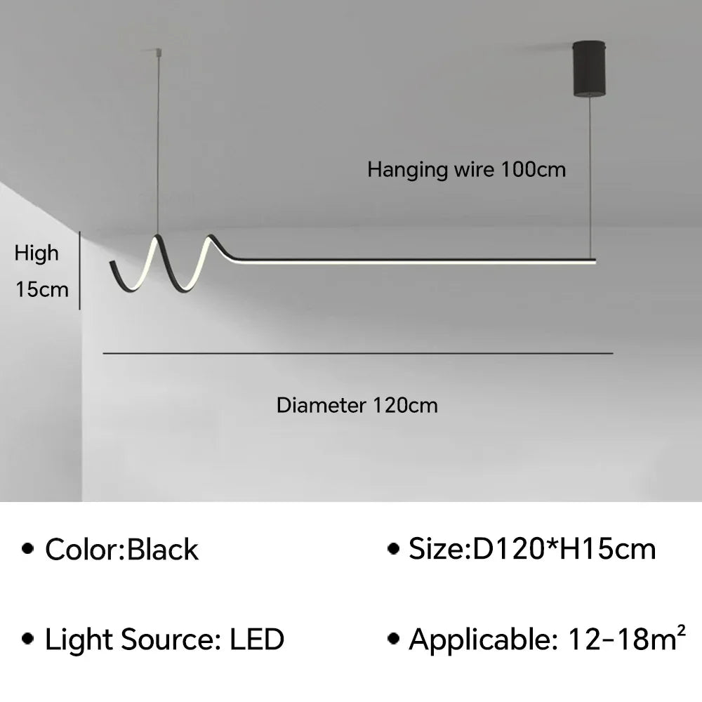 suspension moderne en led pour décoration d'intérieur élégante