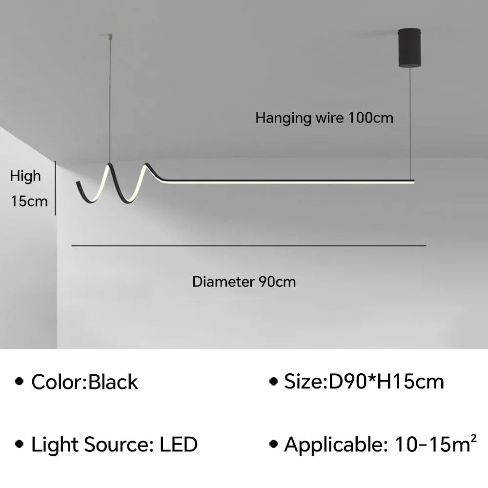 suspension moderne en led pour décoration d'intérieur élégante