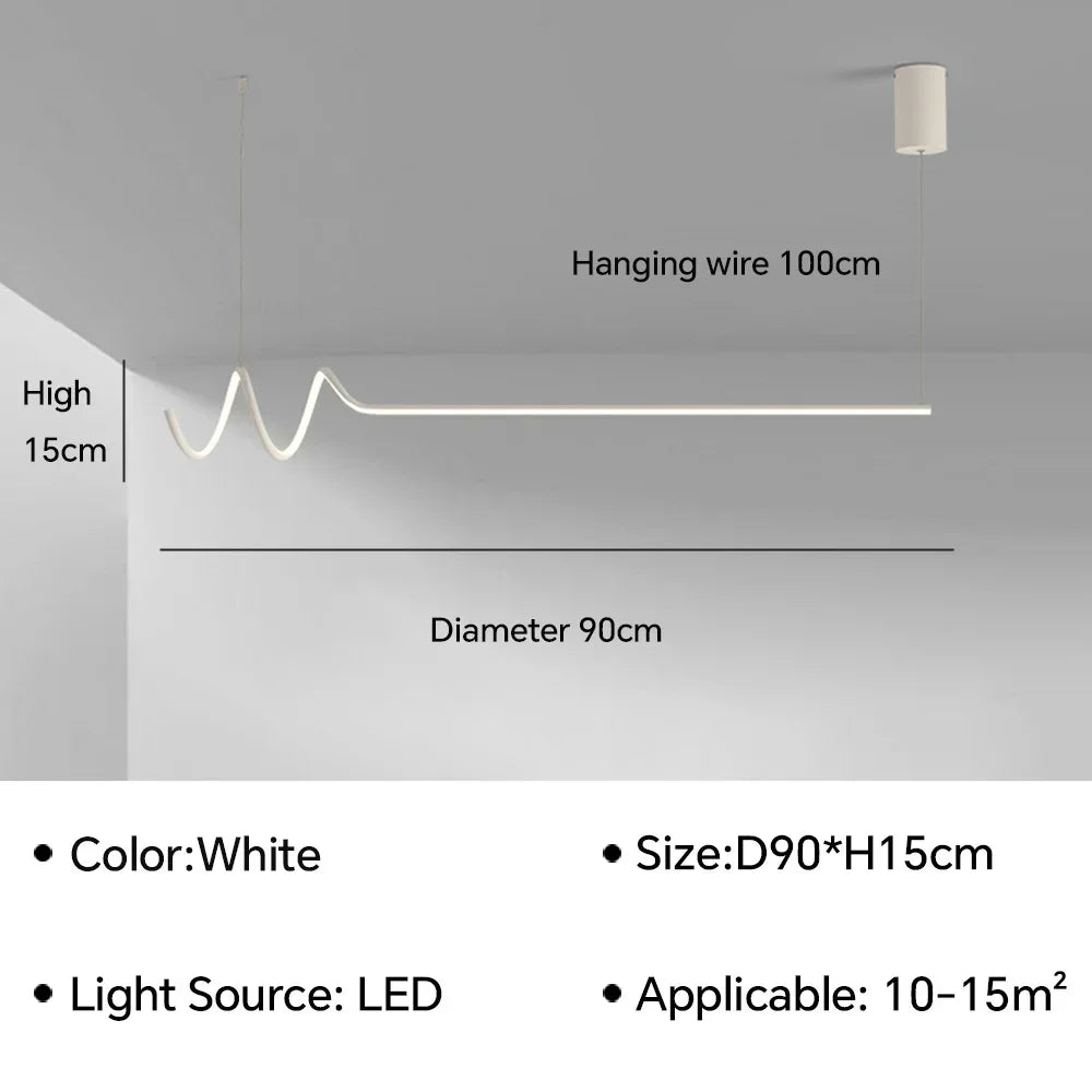 suspension moderne en led pour décoration d'intérieur élégante