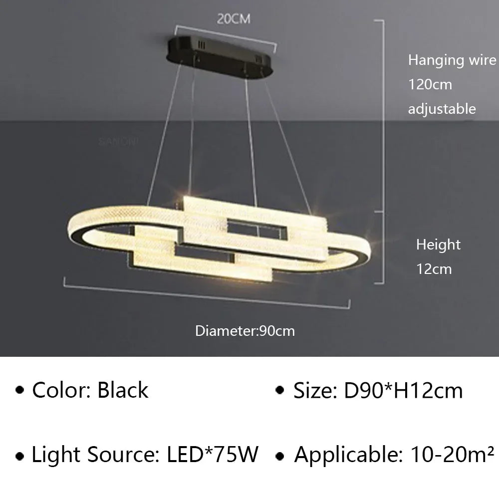 suspension moderne en led pour décoration intérieure élégante