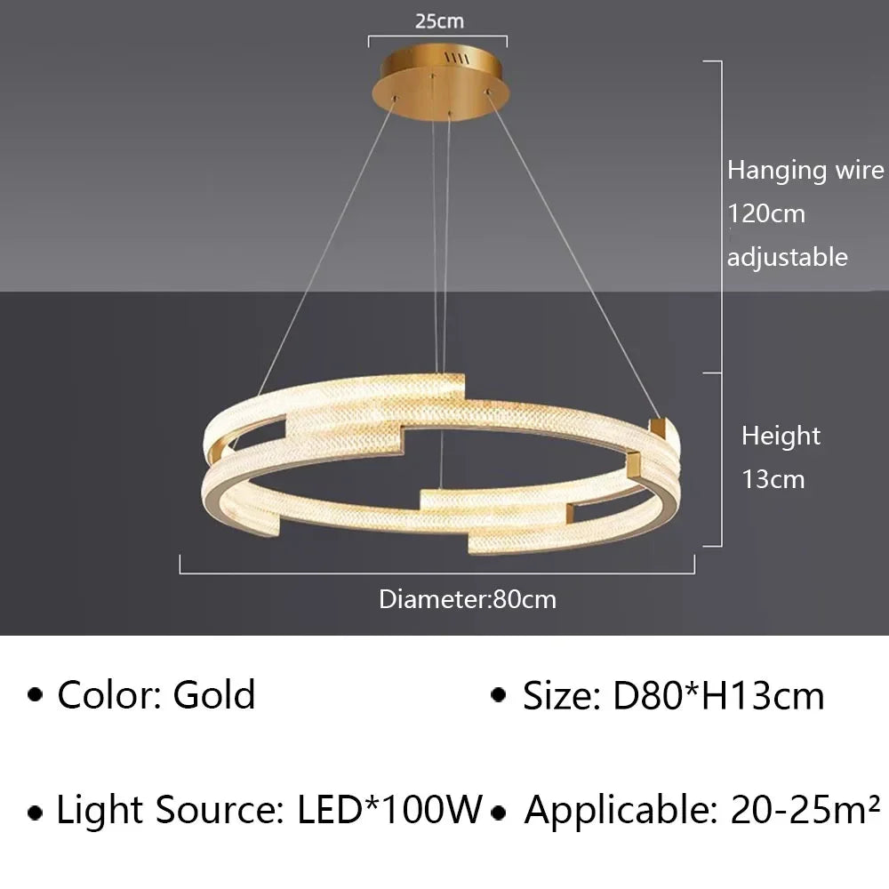suspension moderne en led pour décoration intérieure élégante