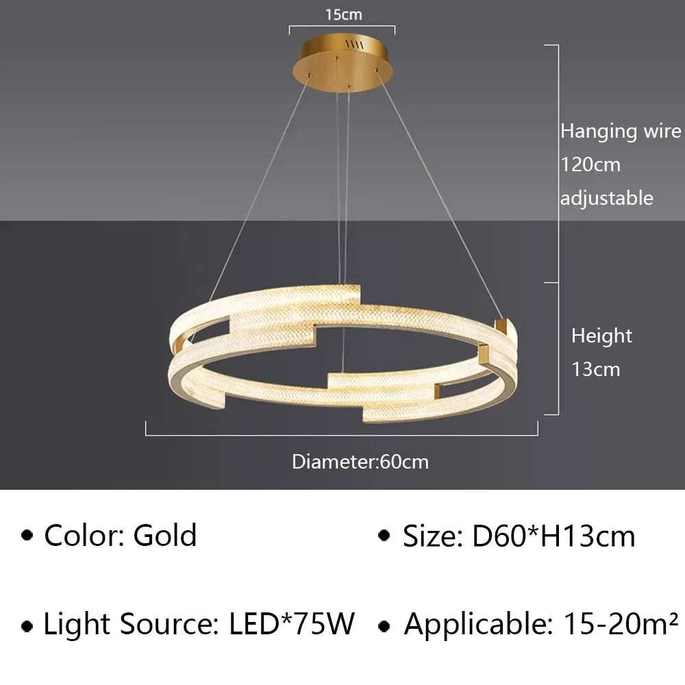 suspension moderne en led pour décoration intérieure élégante