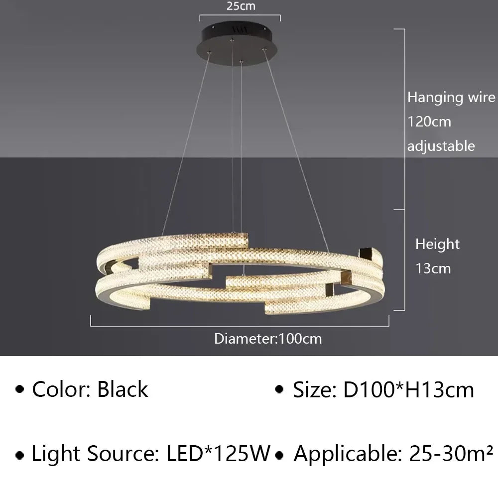 suspension moderne en led pour décoration intérieure élégante