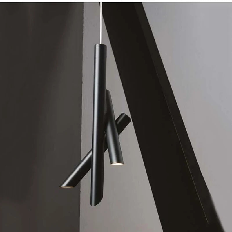 suspension moderne en métal design tubes créatifs pour intérieur