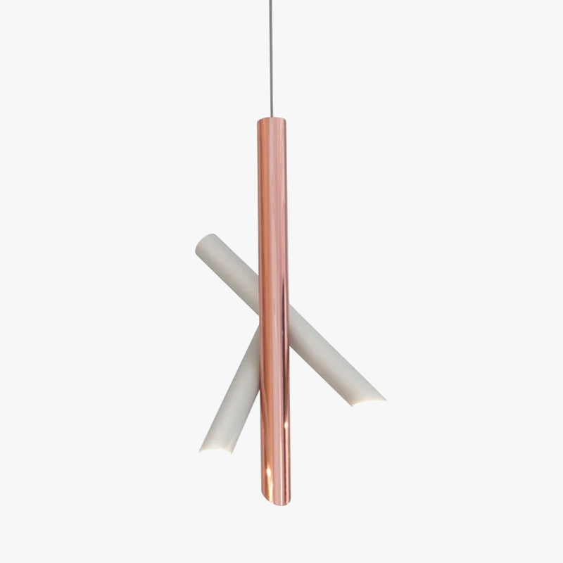 suspension moderne en métal design tubes créatifs pour intérieur