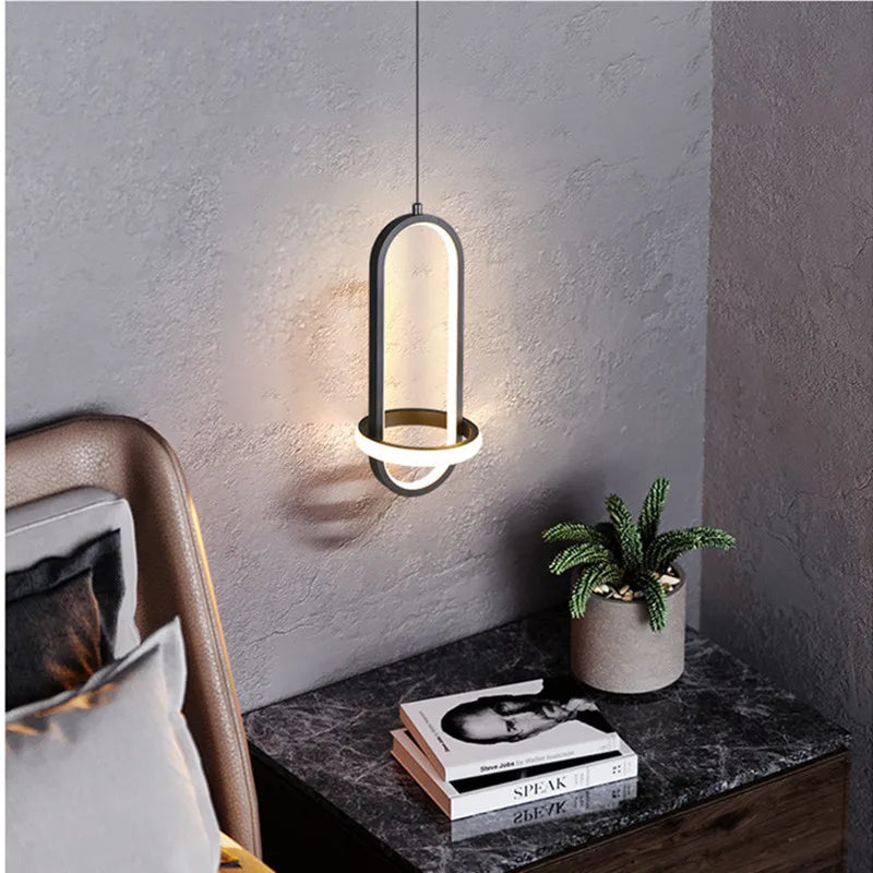 suspension moderne en or led décorative d'intérieur