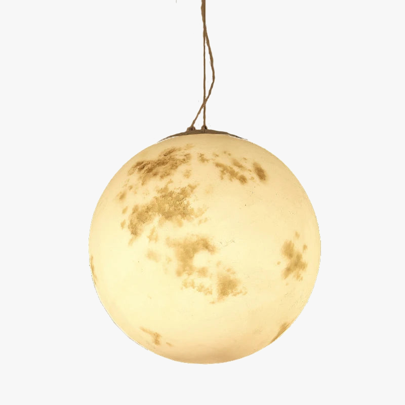 suspension moderne en résine fantaisie led lune