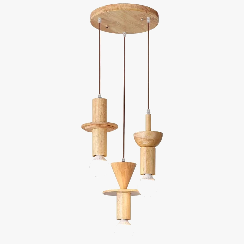 suspension moderne en rondins style japonais pour intérieur élégant