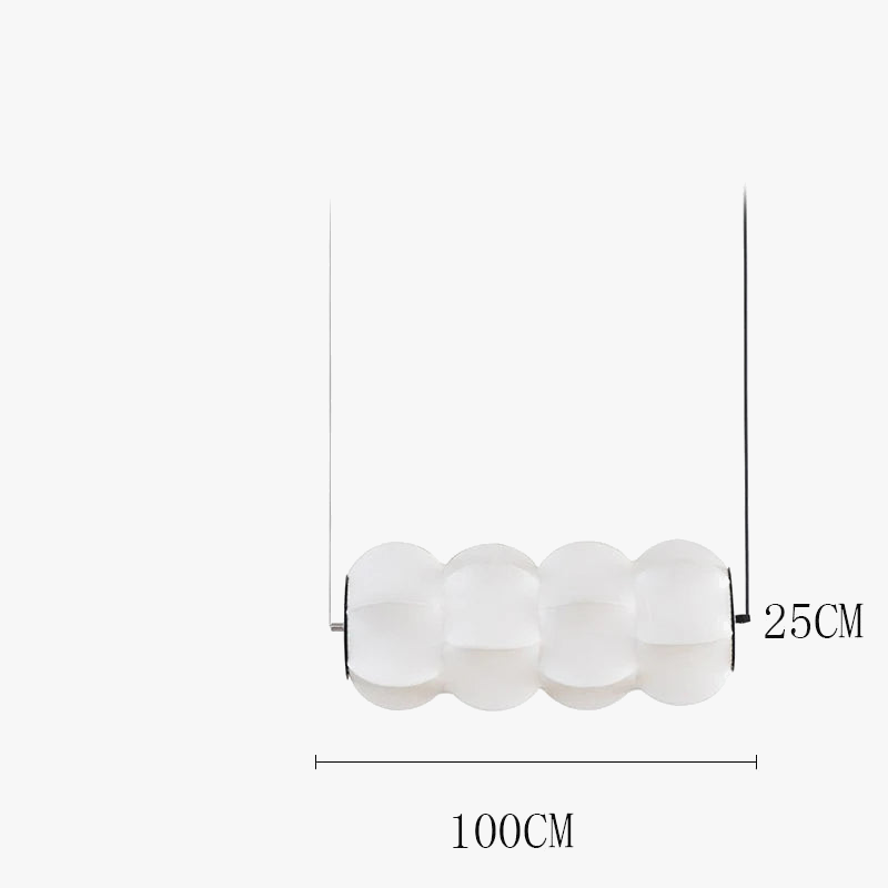 suspension moderne en soie à led style wabi-sabi