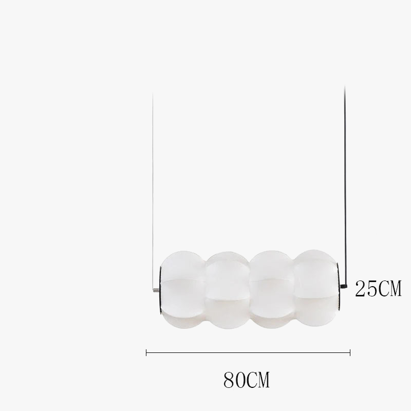 suspension moderne en soie à led style wabi-sabi