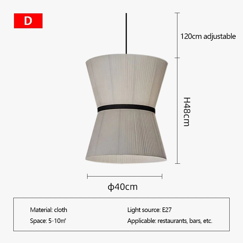 suspension moderne en tissu pour éclairage intérieur décoratif