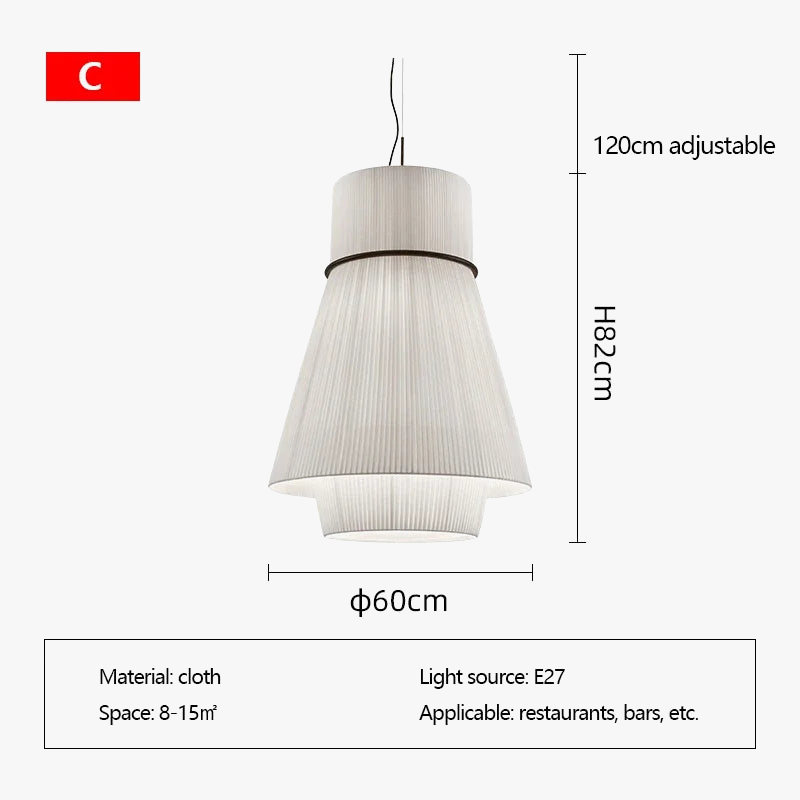 suspension moderne en tissu pour éclairage intérieur décoratif