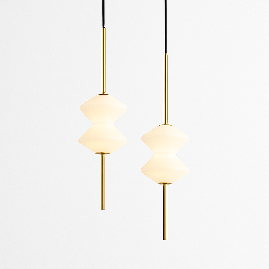 suspension moderne en verre avec fil métallique réglable