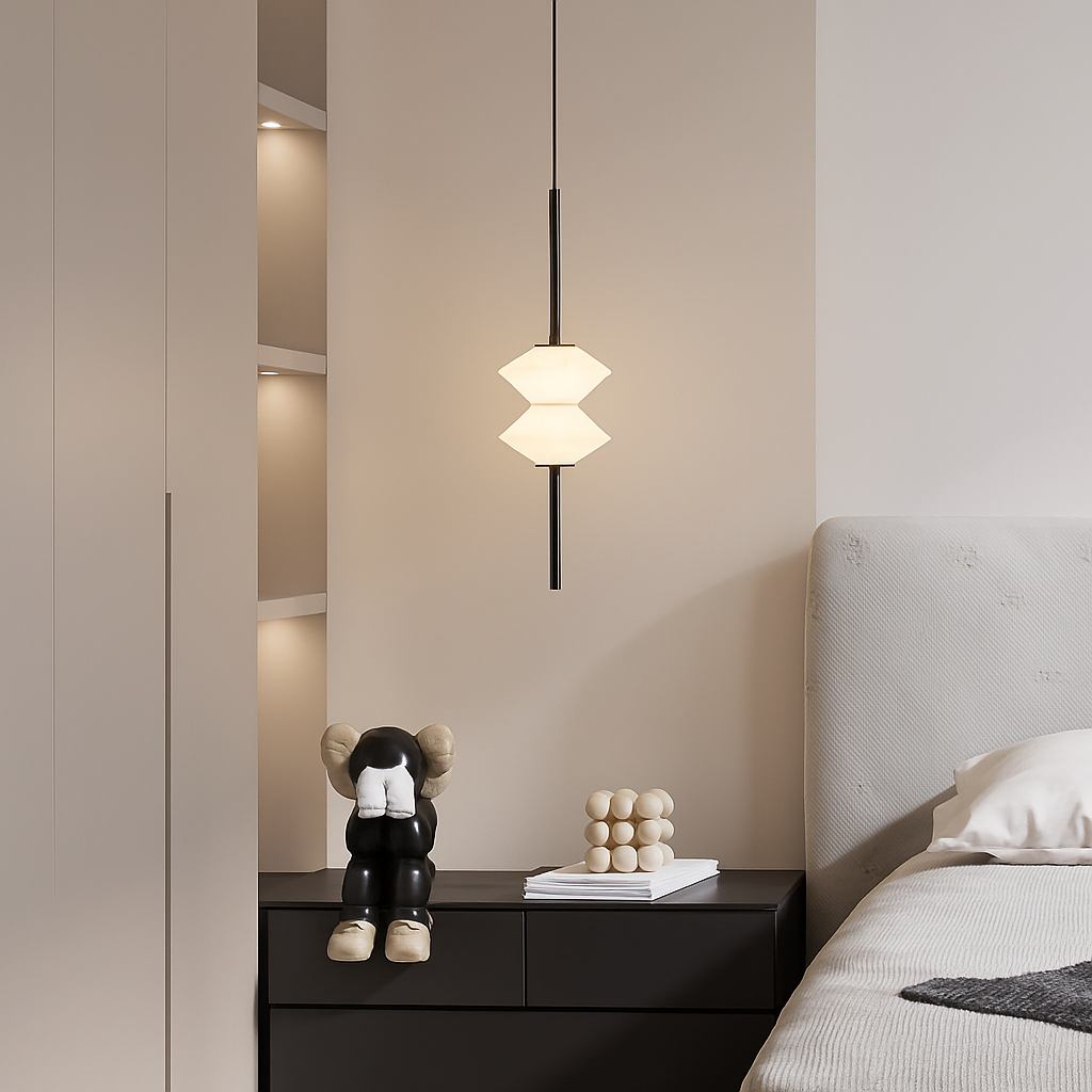 suspension moderne en verre avec fil métallique réglable