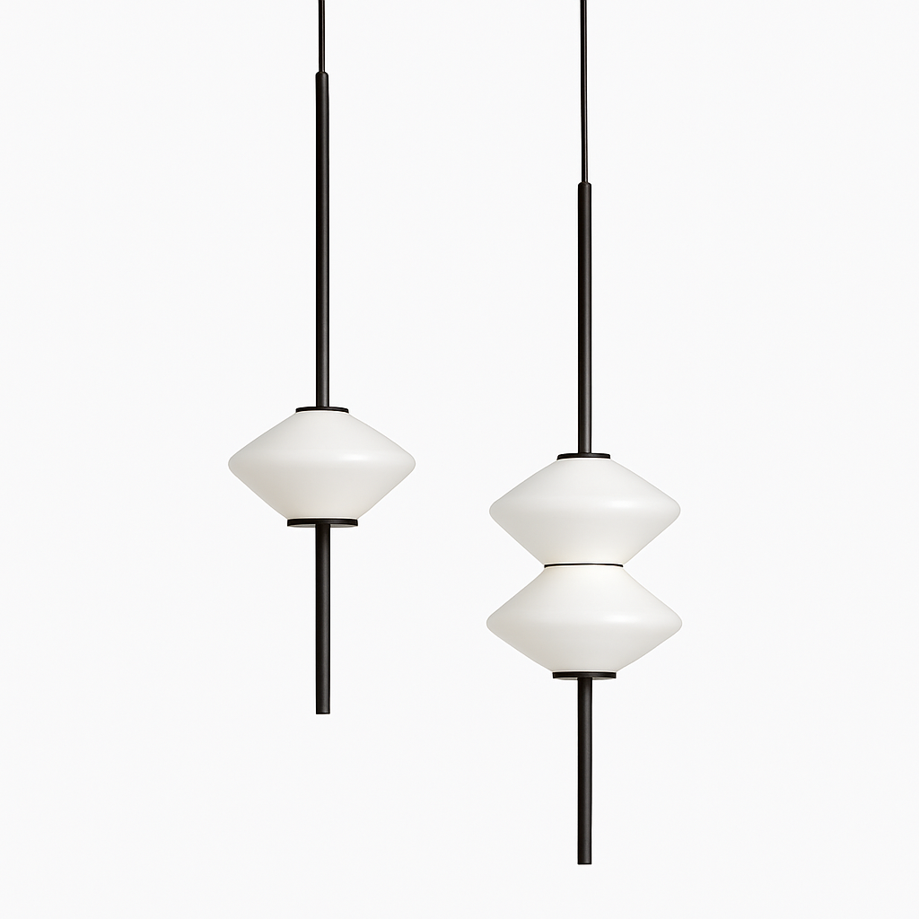 suspension moderne en verre avec fil métallique réglable