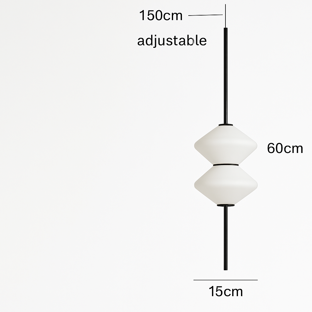 suspension moderne en verre avec fil métallique réglable